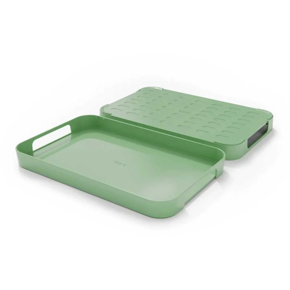 Vassoio design moderno Trebonn Pile XL verde lucido 32,8x51,1