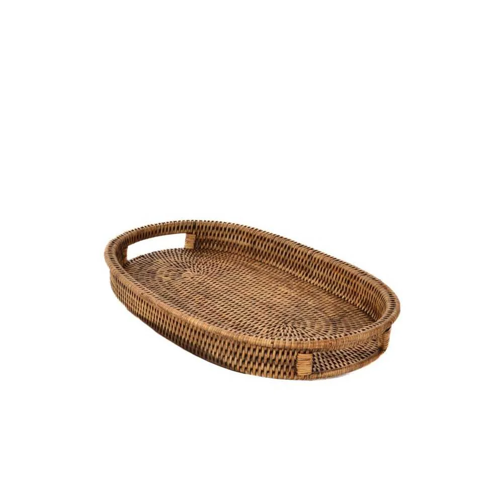 Vassoio in rattan ovale 40x30x7 cm di H&H