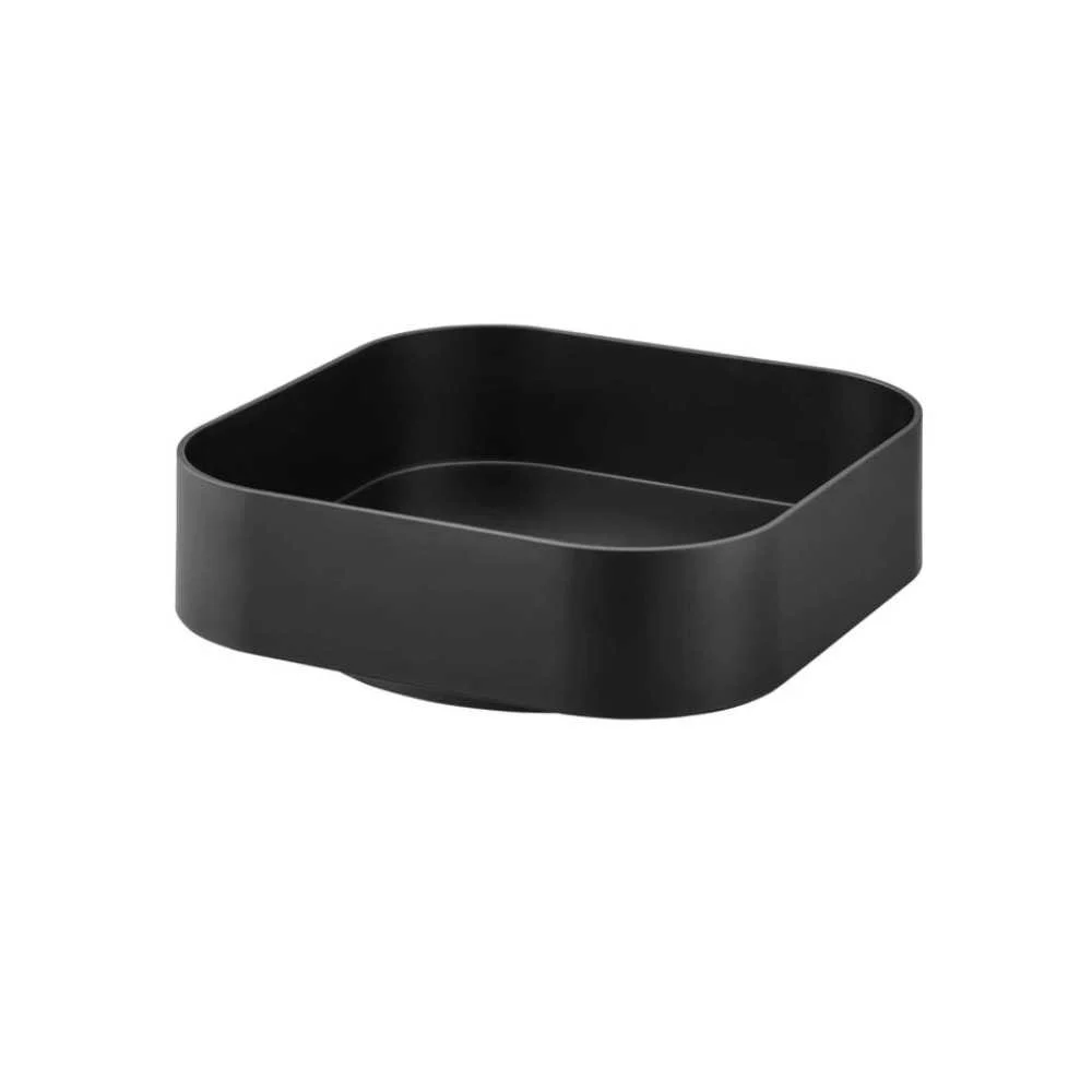 Vassoio Rotante Nero 20x20x6,3 cm – Organizer Elegante per Cucina e Bagno