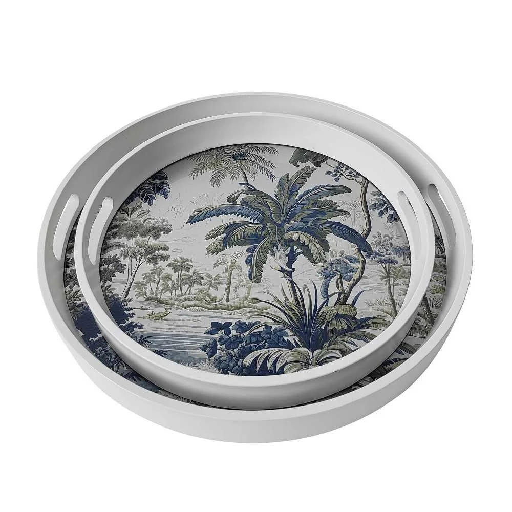 Vassoio Rotondo Borneo Ø37 cm – Eleganza Tropicale