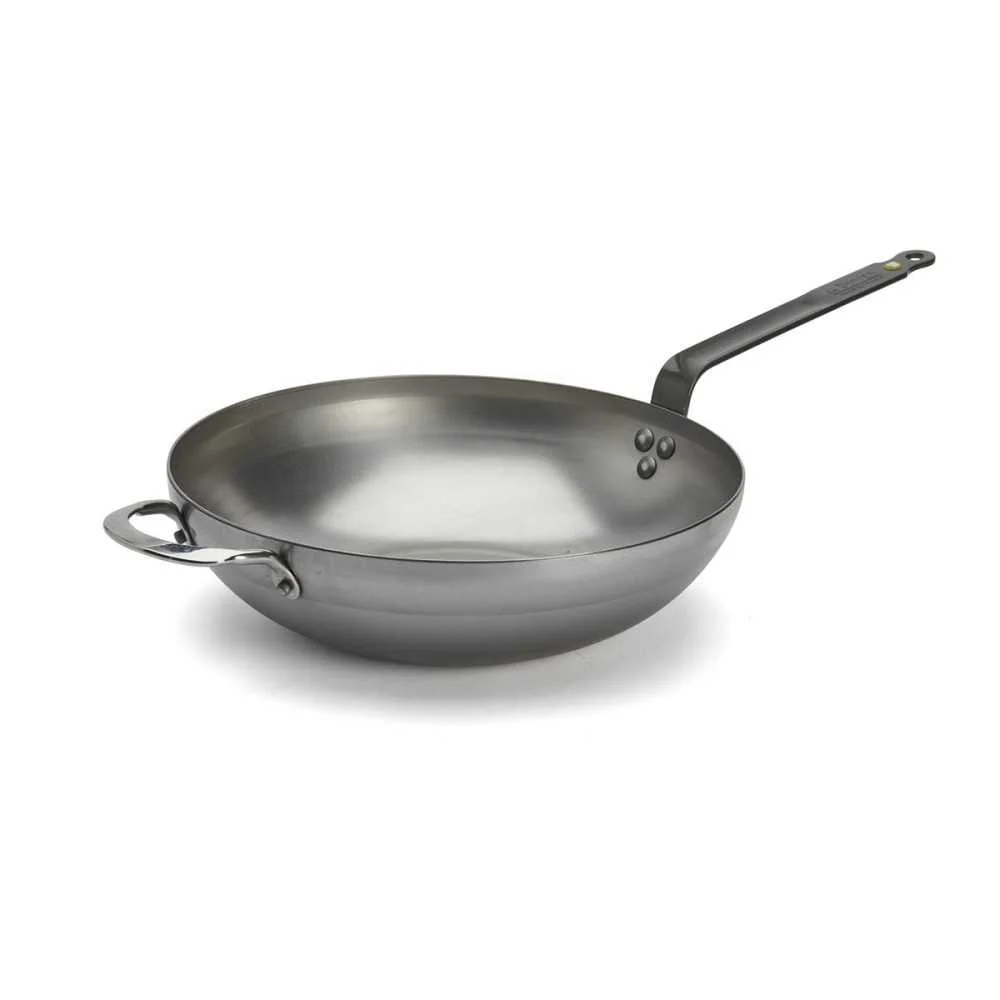 Wok in ferro "Mineral B" 32 cm – Cottura croccante e leggera