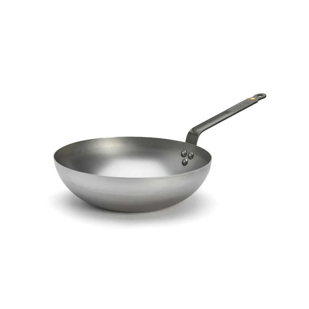Wok in ferro naturale "Mineral B" 28 cm – Antiaderente sano