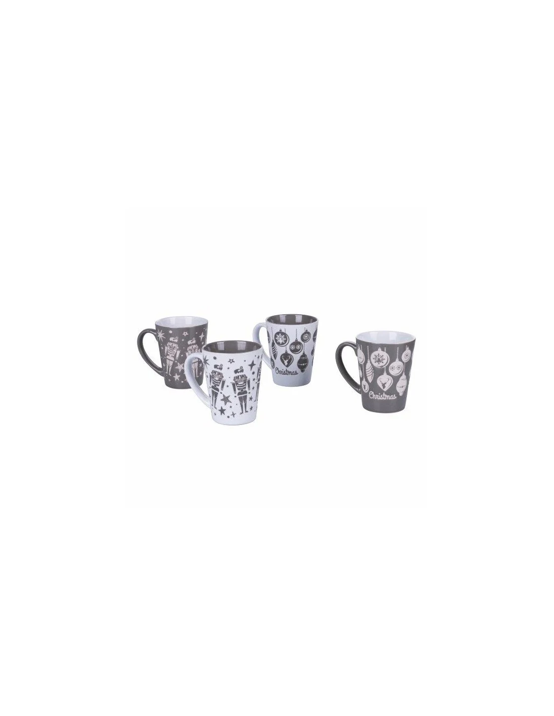 TAZZA NATALE MUG STONEWARE 325ML  GRIGIO