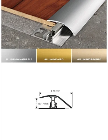 ZERO CURVE 15 - TERMINALE PER PAVIMENTI IN LAMINATO